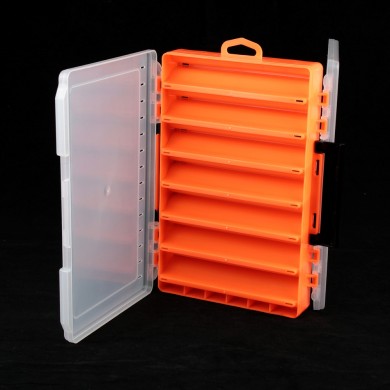 коробка для воблеров 2-х сторонняя 14 ячеек (27,5см*19*4,7) оранжевая