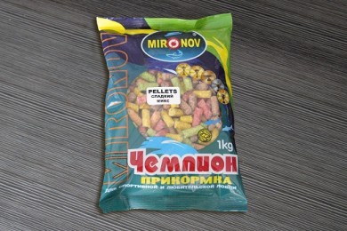 прикормка /MIRONOV/ pellets сладкий микс (5 цветов) 1000гр гранула-10мм