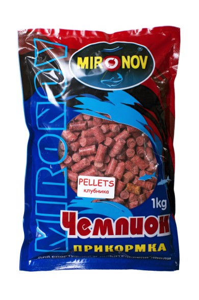 прикормка /MIRONOV/ pellets клубника,красный  1000гр гранула-10мм